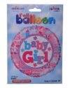 بالون هيليوم من كالي دي سكوب دائري بتصميم تهنئة مولود بنت ، الالوان