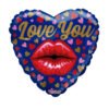 بالون على شكل شفاه مطبوع عليه Love You Lips مقاس 18 بوصة