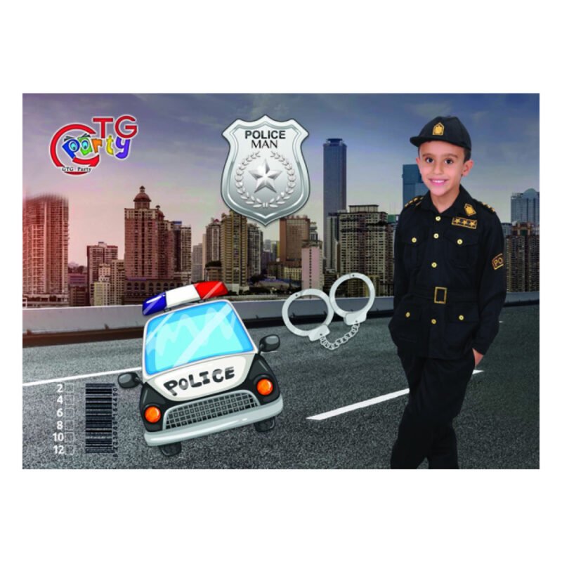 ⁦لبس تنكري شخصية ظابط بوليس اسود - Police Officer Costume Set⁩ - الصورة ⁦6⁩