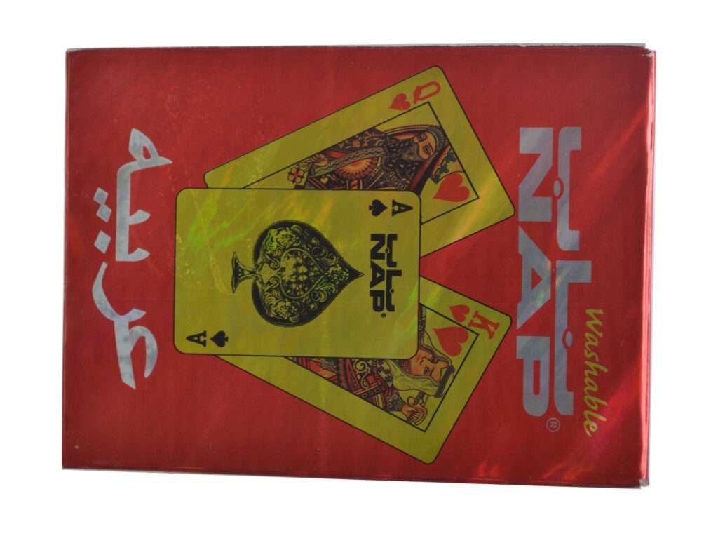⁦لعبة بطاقات  كوتشينة عربية من ناب - أحمر⁩ - الصورة ⁦2⁩