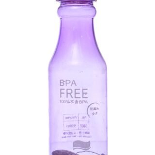 زجاجة مياه بلاستيكية خالية من مادة BPA، 550 مل - بنفسجي