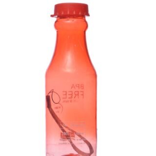 زجاجة مياه بلاستيكية خالية من مادة BPA، 550 مل - أحمر