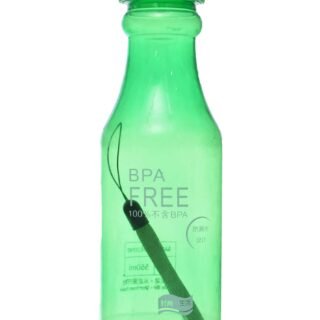 زجاجة مياه بلاستيكية خالية من مادة BPA، 550 مل - أخضر