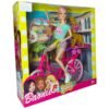 Barbie doll with her bike in its distinctive shape