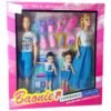A mother and father doll with their children