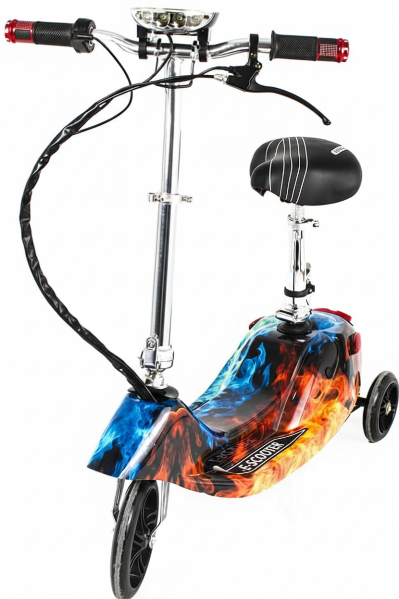 ⁦Flash Electric Kids Scooter with Adjustable Seat and Support, Weight Capacity 65 kg⁩ - الصورة ⁦4⁩