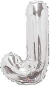 ⁦Mayflower Products Balloons - 14" Shaped Letter Silver - J⁩ - الصورة ⁦2⁩