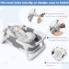 ⁦Glenmore Baby Bath Support, 0-12 Months Infant Bathtub Cushion, Soft Foam Mat for Newborn Baths Tubs, Breathable, Adjustable, Anti-Slip, Comfortable, Unisex, Grey, 32x41x8 cm, 2.5 kg⁩ - الصورة ⁦5⁩