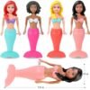 ⁦Mermaid Bath Toys for Toddlers Kids Girls - Princess Wind Up Tail Flap Floating Water Bathtub Toys, Swimming Pool Bathing Time Fun (4 Pack)⁩ - الصورة ⁦6⁩