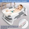 ⁦Glenmore Baby Bath Support, 0-12 Months Infant Bathtub Cushion, Soft Foam Mat for Newborn Baths Tubs, Breathable, Adjustable, Anti-Slip, Comfortable, Unisex, Grey, 32x41x8 cm, 2.5 kg⁩ - الصورة ⁦15⁩