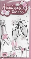 ⁦Prelude Wedding Anniversary Card ~ Anniversary Wishes Love & Happiness ~ Champagne & Wedding Cake Slim Card⁩ - الصورة ⁦7⁩