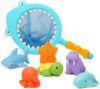 ⁦Mermaid Bath Toys for Toddlers Kids Girls - Princess Wind Up Tail Flap Floating Water Bathtub Toys, Swimming Pool Bathing Time Fun (4 Pack)⁩ - الصورة ⁦4⁩