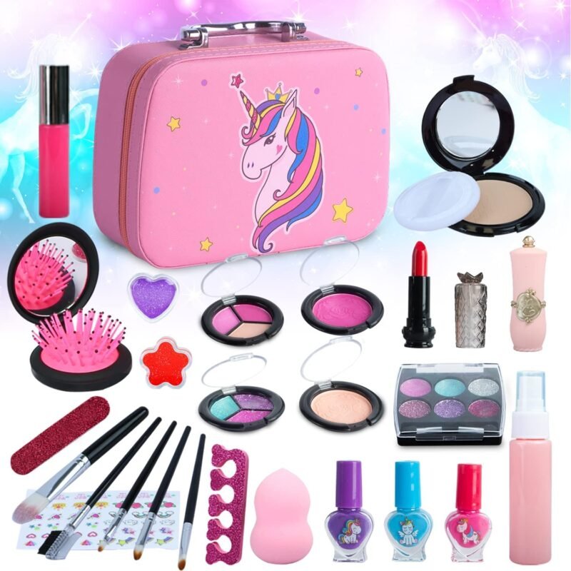⁦GTG TOYS Kids Pretend Play Makeup Set for Girls, Safe Face Makeup Toys⁩ - الصورة ⁦2⁩