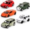 Hooqict Metal Die Cast Toy Cars Set of 5, Openable Doors Pull Back Cars for Kids Boys Age 3 4 5 6 7 8, Race Car Party Favors Mini Toy Cars for Pinata Stuffers, Goodie Bag Stuffers, Birthday Gifts