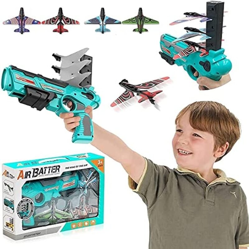 ⁦PIERCELL ENTERPRISE Piercell Airplane Launcher Gun Toy, Foam Glider Catapult Plane Toy for Kids, Throwing Foam Plane One-Click Ejection Airplane Shooting Games Flying Toys Guns & Darts. (Multicolor)⁩ - الصورة ⁦16⁩