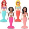 ⁦Mermaid Bath Toys for Toddlers Kids Girls - Princess Wind Up Tail Flap Floating Water Bathtub Toys, Swimming Pool Bathing Time Fun (4 Pack)⁩ - الصورة ⁦3⁩