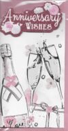 ⁦Prelude Wedding Anniversary Card ~ Anniversary Wishes Love & Happiness ~ Champagne & Wedding Cake Slim Card⁩ - الصورة ⁦12⁩