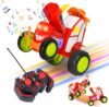 Neragron Remote Control Car, Crazy Jumping Dancing Car Toy, Double Sided RC Trucks with Headlights and Music, Wireless Remote Control Rocking Car for Kids Birthday Gift