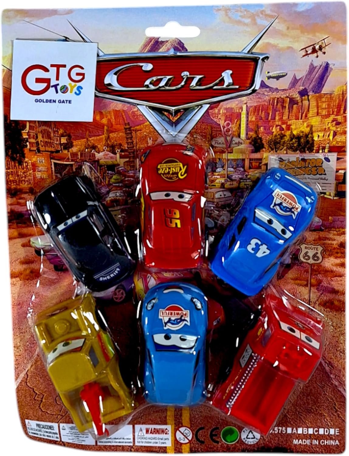 81eYis46gUL._AC_SL1500_.jpg Cartoon Character Die-cast Model Cars, Set of 6 - الصورة 1