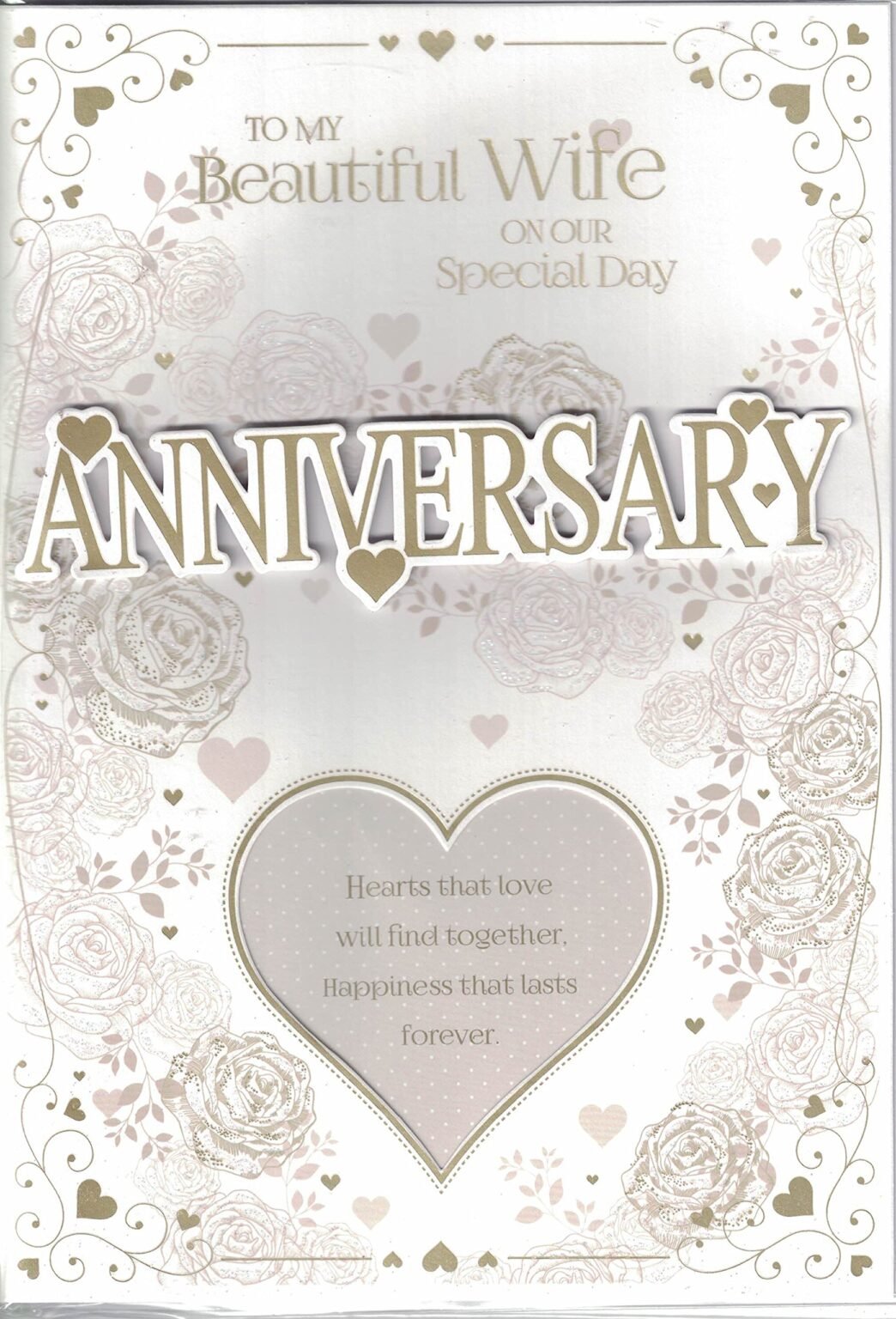 ⁦Prelude Wedding Anniversary Card ~ Anniversary Wishes Love & Happiness ~ Champagne & Wedding Cake Slim Card⁩ - الصورة ⁦14⁩
