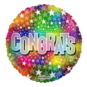 بالون على شكل نجمة مطبوع بعبارة Congrats - متعدد اللون مقاس 18 بوصة