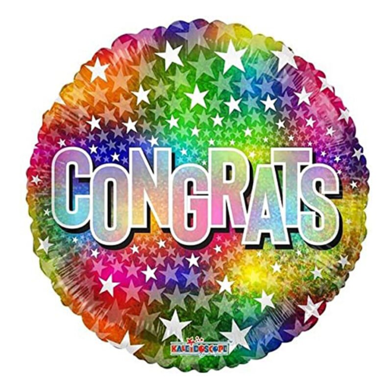 ⁦بالون على شكل نجمة مطبوع بعبارة Congrats - متعدد اللون مقاس 18 بوصة⁩ - الصورة ⁦2⁩