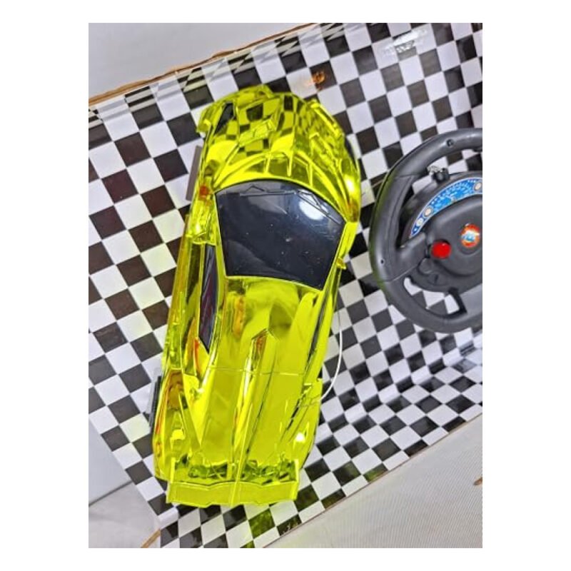 ⁦GTGTOYS Remote Control Musical Car, Yellow⁩ - الصورة ⁦3⁩