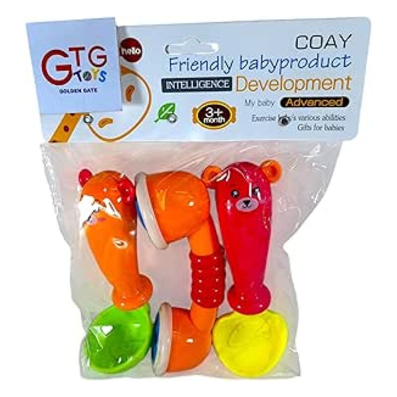 ⁦GTG Toys Baby Rattles Set, 3 Pieces⁩ - الصورة ⁦5⁩