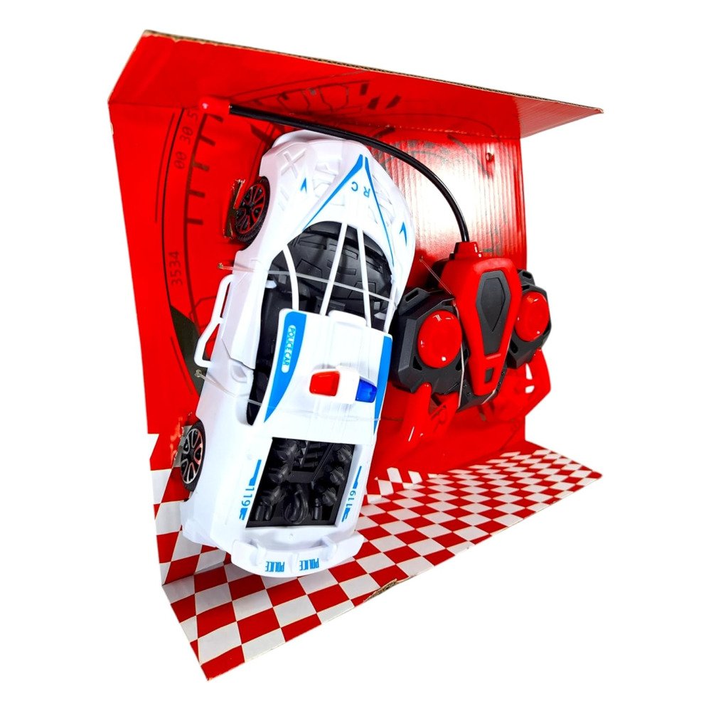 71DESare1yL._AC_SL1500_.jpg GTGTOYS Remote Control Police Car with Music, White - الصورة 1