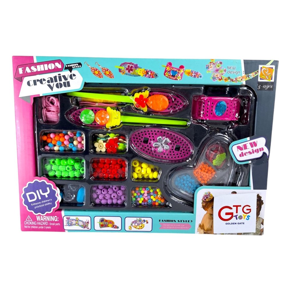81TMYtOdc2L._AC_SL1500_.jpg GTG Toys Hair Beads Set for Girls - الصورة 1