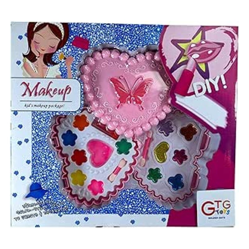⁦GTG TOYS Heart-Shaped Makeup Play Set for Girls, Safe for Face⁩ - الصورة ⁦5⁩