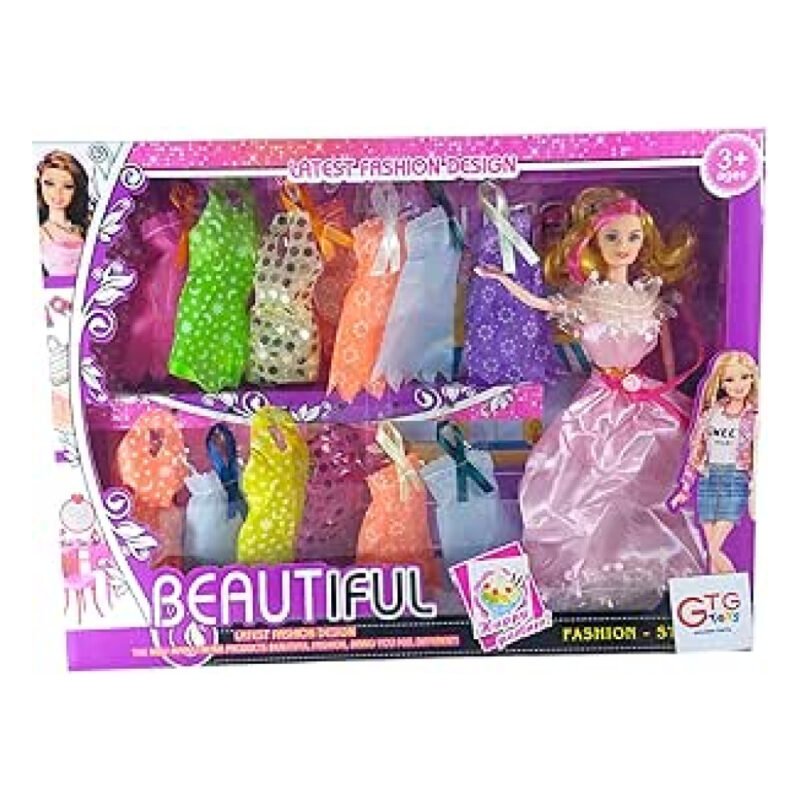 ⁦GTG TOYS Girls Doll with Dress, 1 Piece⁩ - الصورة ⁦3⁩