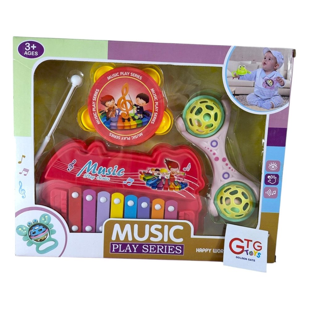 81txRsUdqDL._AC_SL1500_.jpg GTG TOYS Baby Xylophone and Rattles Musical Toy Set - الصورة 1