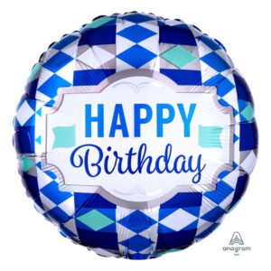اناغرام بالون حفلات دائري من الفويل 17 انش عدد 1 (ماسة Happy Birthday)